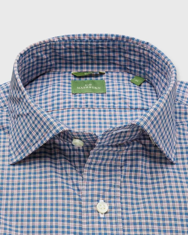Clearance Sid Mashburn Slim-Fit Spread Collar Sport Shirt Blue/Orange/Scotch Plaid Poplin