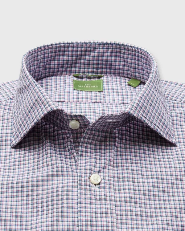 Fashion Sid Mashburn Slim-Fit Spread Collar Sport Shirt Pink/Blue Small Check Poplin