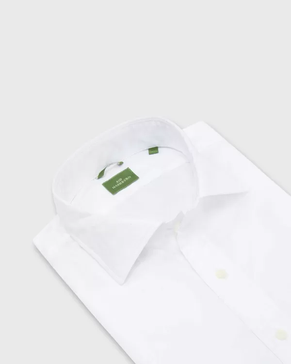 Outlet Sid Mashburn Slim-Fit Spread Collar Sport Shirt White Poplin