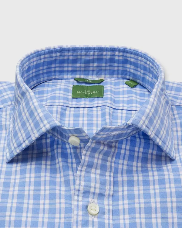 Flash Sale Sid Mashburn Slim-Fit Spread Collar Sport Shirt Blue/White Check Poplin