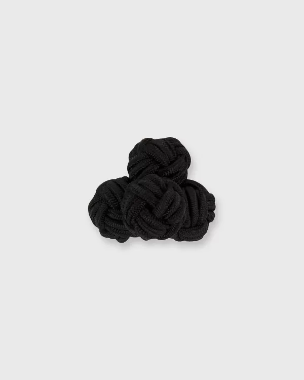 Fashion Sid Mashburn Small Silk Knot Cufflinks Black