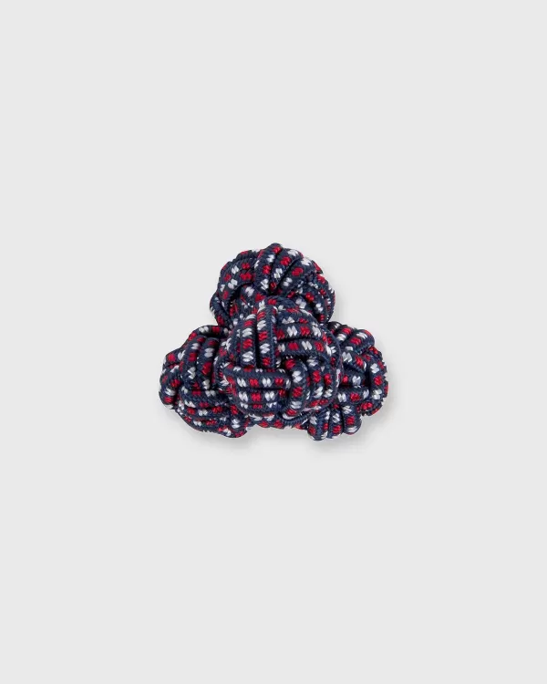 Online Sid Mashburn Small Silk Knot Cufflinks Navy/Red Small Weave