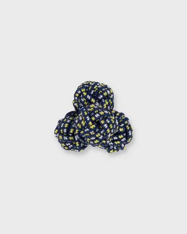 Online Sid Mashburn Small Silk Knot Cufflinks Dark Teal/Yellow Small Weave