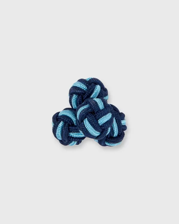 Flash Sale Sid Mashburn Small Silk Knot Cufflinks Dark Blue/Light Blue