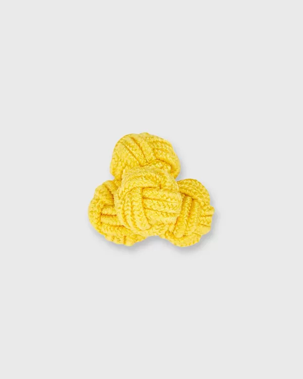 New Sid Mashburn Small Silk Knot Cufflinks Yellow
