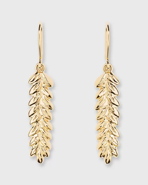 Discount Aurélie Bidermann Small Wheat Charm Earrings Gold