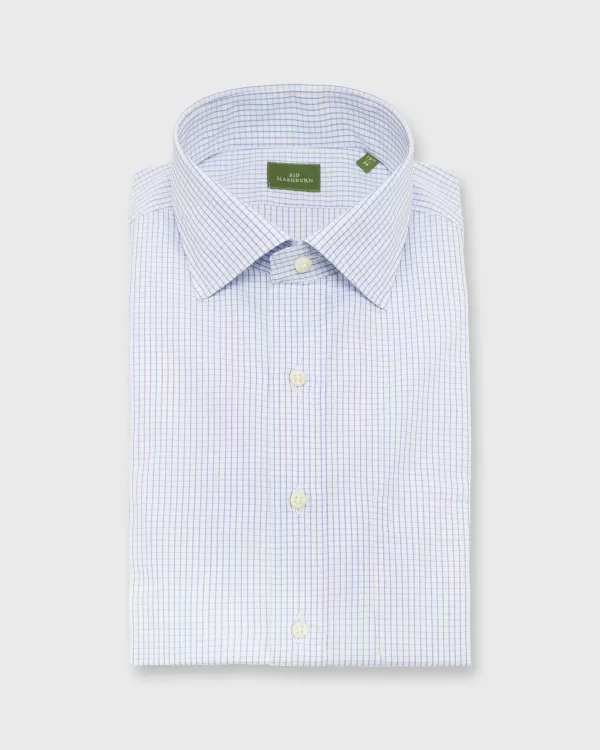 Best Sid Mashburn Spread Collar Dress Shirt Dutch Blue Graph Check Poplin