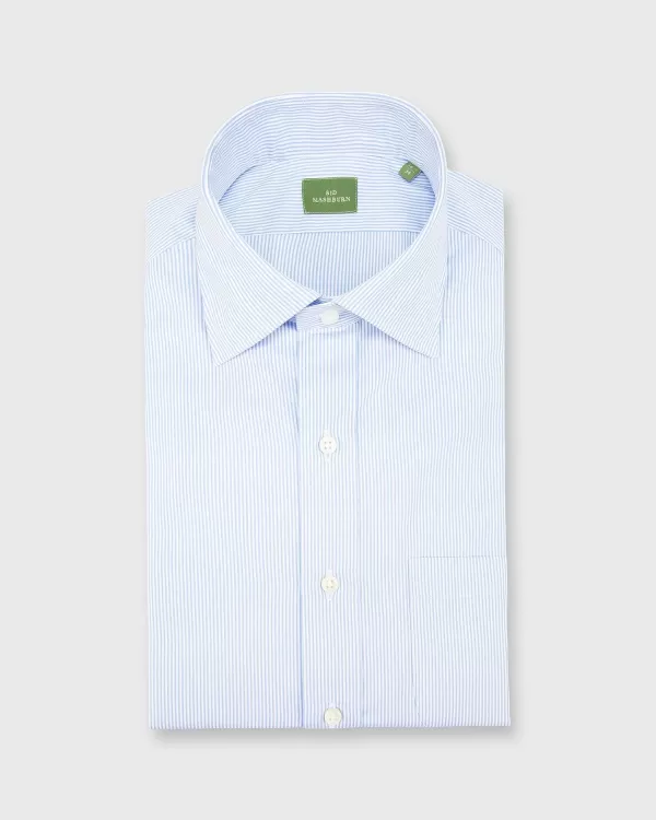 Cheap Sid Mashburn Spread Collar Dress Shirt Sky Small Bengal Stripe Poplin