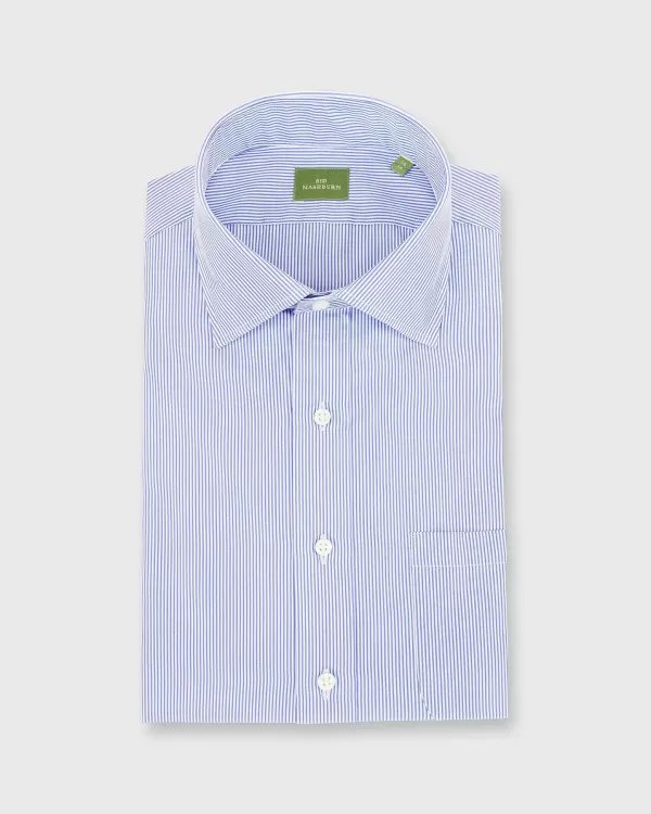 Discount Sid Mashburn Spread Collar Dress Shirt Blue Small Bengal Stripe Poplin