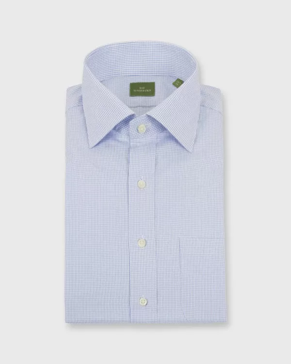 Hot Sid Mashburn Spread Collar Dress Shirt Sky Graph Check Poplin