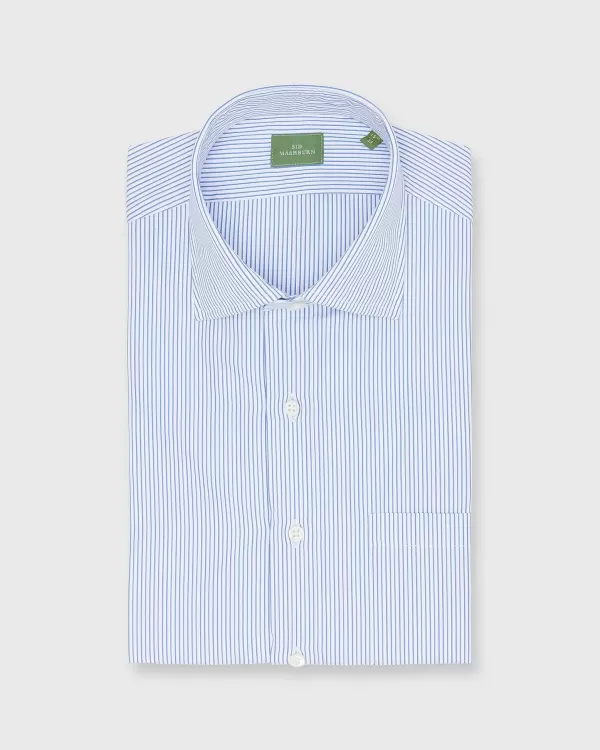 Online Sid Mashburn Spread Collar Dress Shirt Blue Multi Double Stripe Poplin