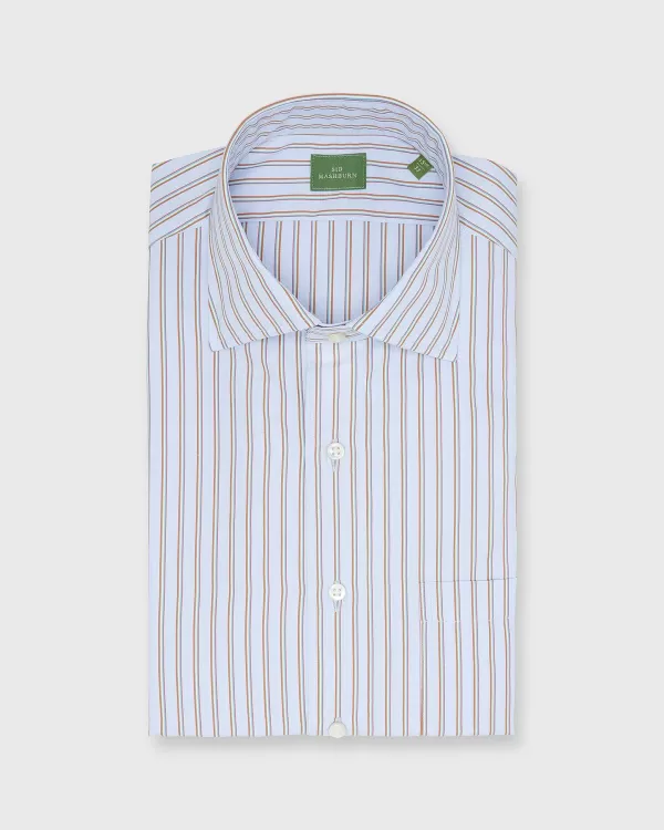 Online Sid Mashburn Spread Collar Dress Shirt Sky/Orange/Olive Multi Stripe Poplin