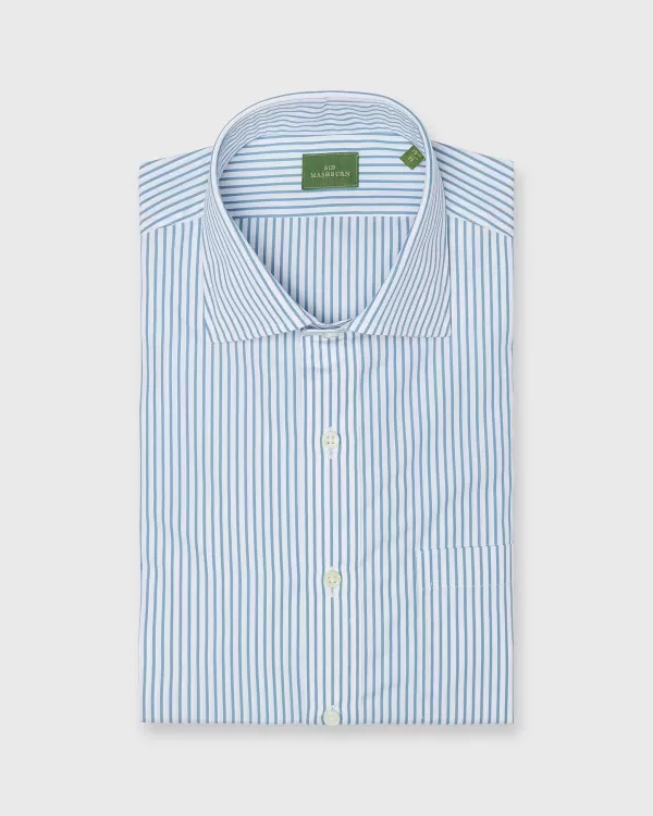 Cheap Sid Mashburn Spread Collar Dress Shirt Aegean Stripe Poplin