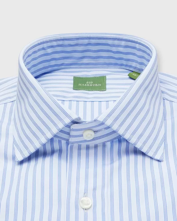 Best Sid Mashburn Spread Collar Dress Shirt Sky/Blue Multi Stripe Poplin