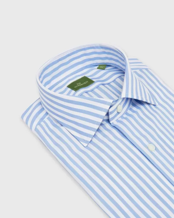 Shop Sid Mashburn Spread Collar Dress Shirt Sky Awning Stripe Poplin