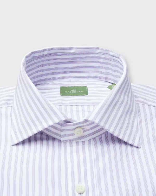 Cheap Sid Mashburn Spread Collar Dress Shirt Lavender Multi Stripe Poplin