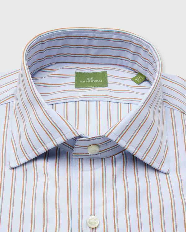 Online Sid Mashburn Spread Collar Dress Shirt Sky/Orange/Olive Multi Stripe Poplin