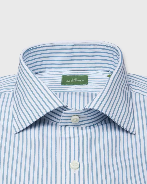 Cheap Sid Mashburn Spread Collar Dress Shirt Aegean Stripe Poplin