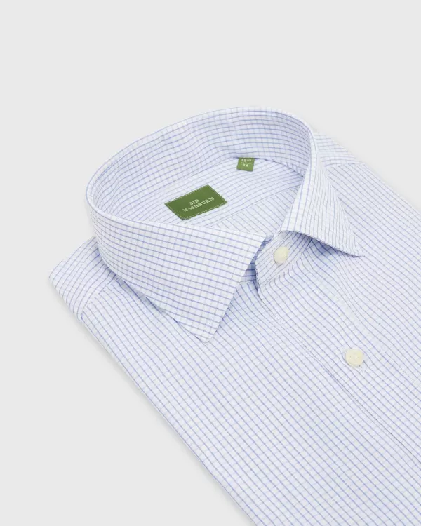 Best Sid Mashburn Spread Collar Dress Shirt Dutch Blue Graph Check Poplin