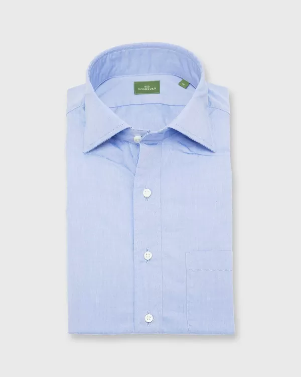 Hot Sid Mashburn Spread Collar Sport Shirt Light Blue Chambray