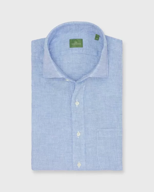 Best Sid Mashburn Spread Collar Sport Shirt Blue Linen