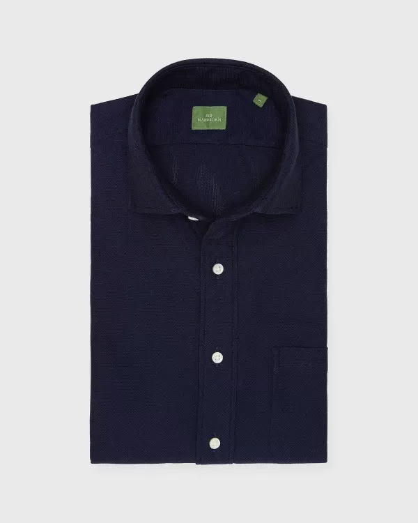 Store Sid Mashburn Spread Collar Sport Shirt Navy Cellulare