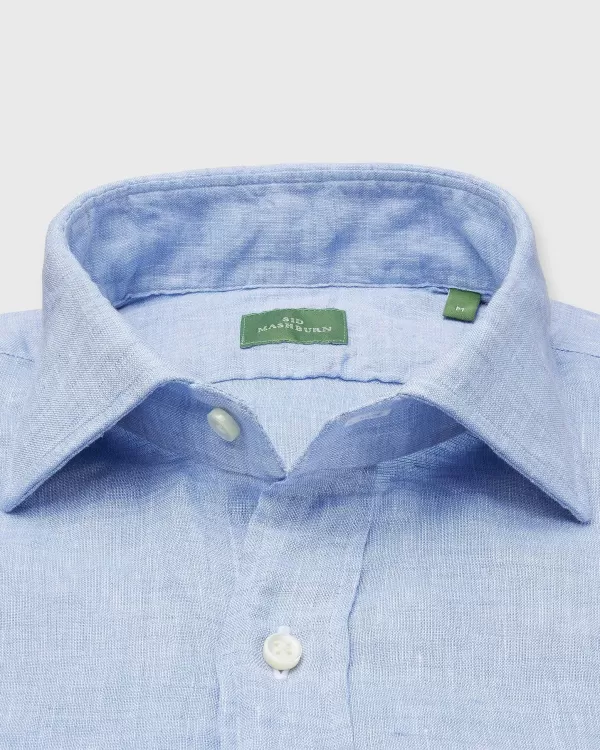 Best Sid Mashburn Spread Collar Sport Shirt Blue Linen