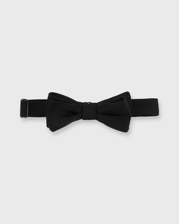 New Sid Mashburn Straight Bow Tie Black Silk Faille