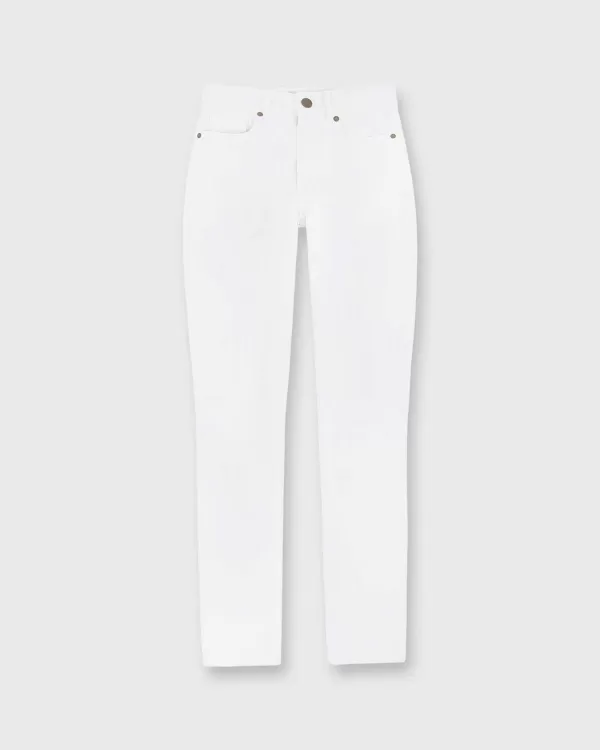 Sale Ann Mashburn Straight Leg 5-Pocket Jean White Stretch Denim