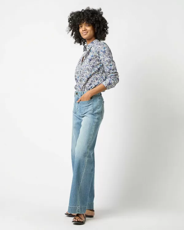 Cheap Ann Mashburn Tomboy Popover Shirt Blue/Multi Rachel Liberty Fabric