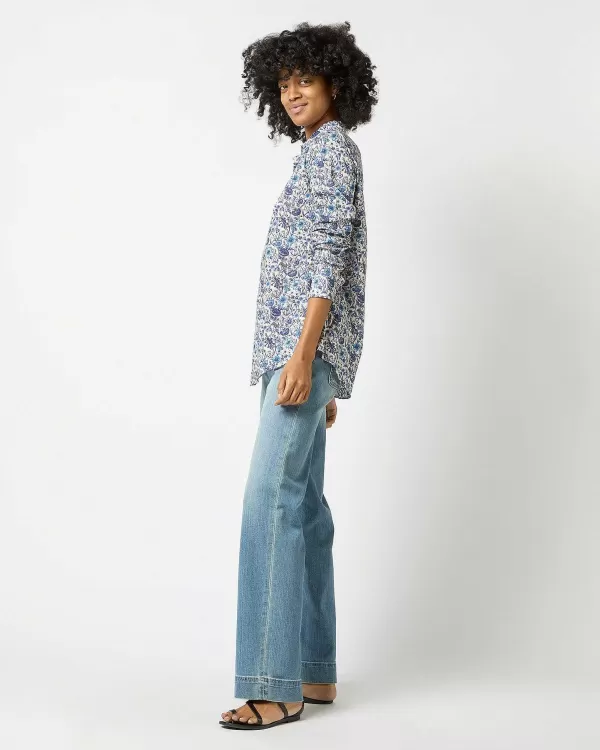 Cheap Ann Mashburn Tomboy Popover Shirt Blue/Multi Rachel Liberty Fabric