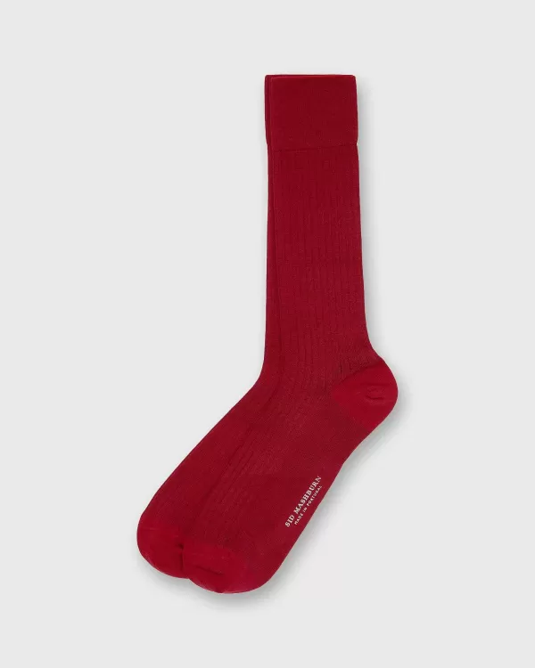 Sale Sid Mashburn Trouser Dress Socks Red Extra Fine Merino