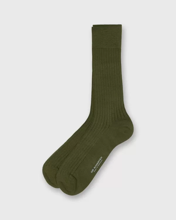 Discount Sid Mashburn Trouser Dress Socks Olive Extra Fine Merino