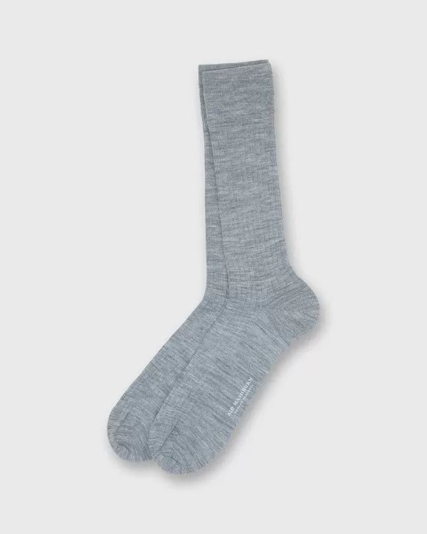 Outlet Sid Mashburn Trouser Dress Socks Light Heather Grey Extra Fine Merino