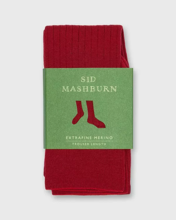 Sale Sid Mashburn Trouser Dress Socks Red Extra Fine Merino