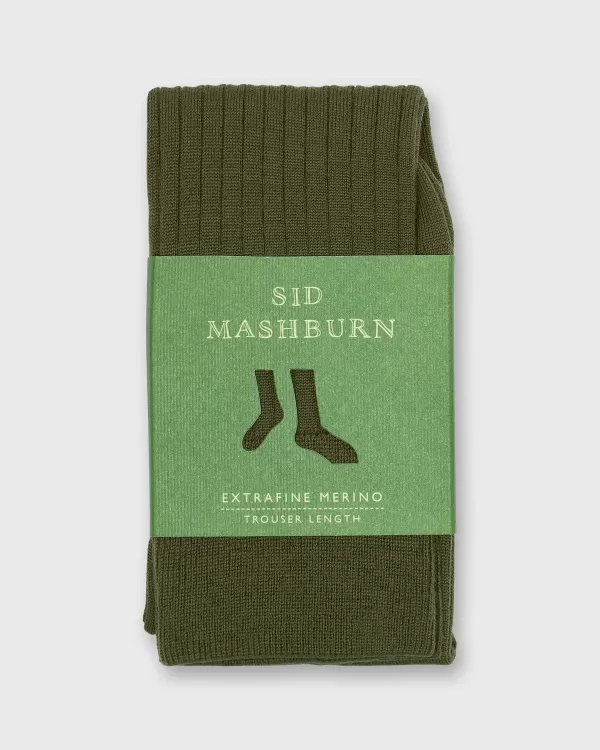 Discount Sid Mashburn Trouser Dress Socks Olive Extra Fine Merino