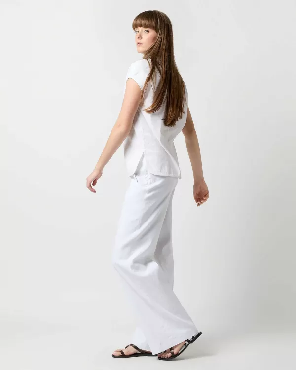 Hot Ann Mashburn Veronique Top White Stretch Cotolino