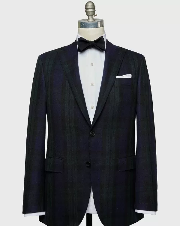Hot Sid Mashburn Virgil No. 3 Dinner Jacket Navy/Black/Spruce Blackwatch Tartan