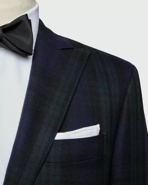 Hot Sid Mashburn Virgil No. 3 Dinner Jacket Navy/Black/Spruce Blackwatch Tartan