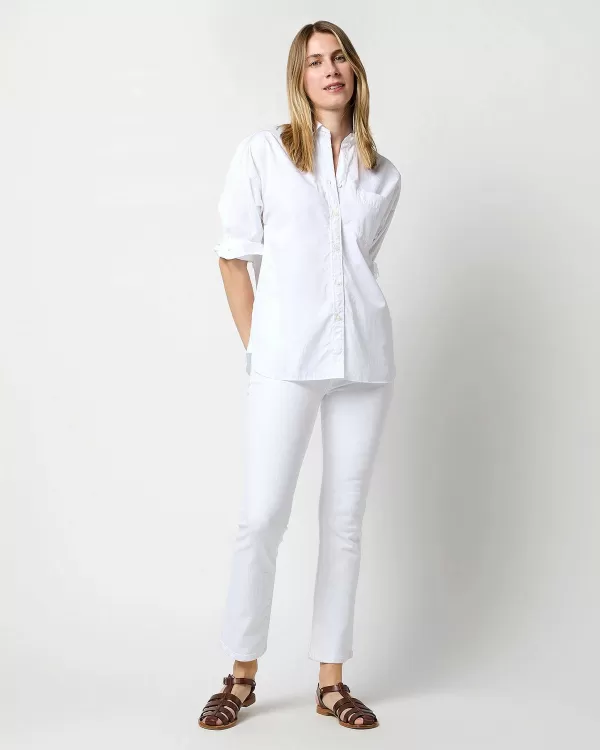 New Ann Mashburn Weekender Shirt White Poplin