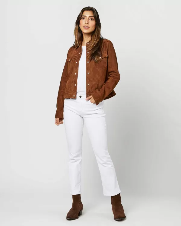Shop Ann Mashburn Western Jacket Cognac Suede