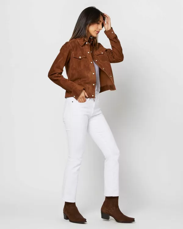 Shop Ann Mashburn Western Jacket Cognac Suede