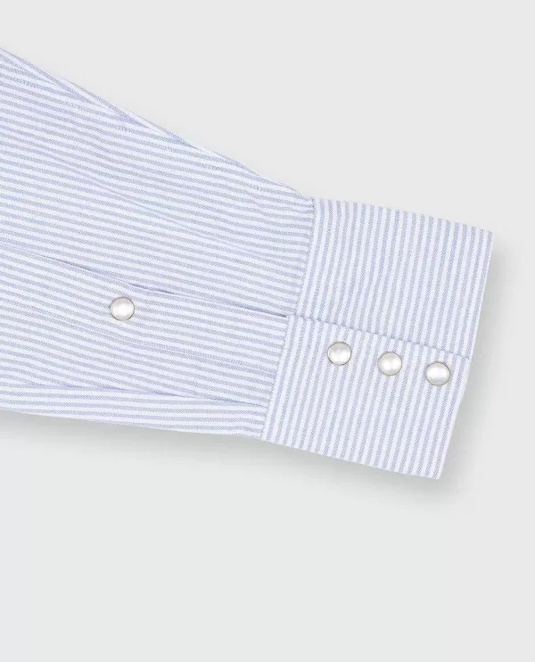 Sale Sid Mashburn Western Work Shirt Blue/White University Stripe Oxford