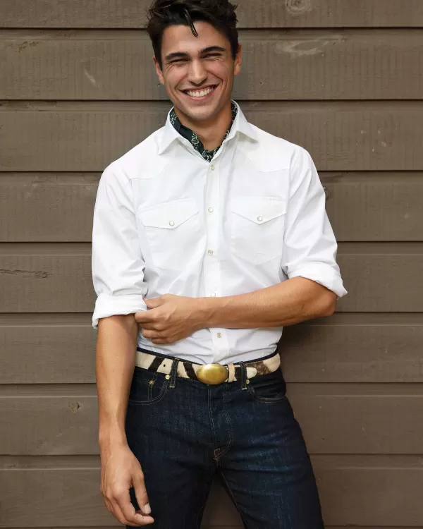 Sale Sid Mashburn Western Work Shirt White Poplin