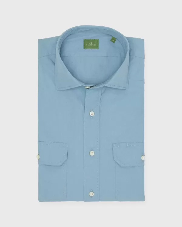 Clearance Sid Mashburn Work Shirt Seaglass Poplin