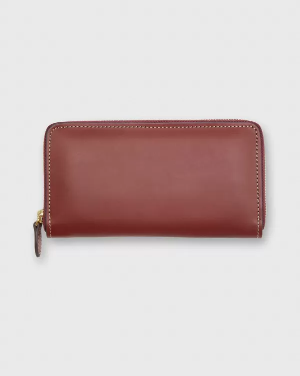 Sale Ann Mashburn Zip Wallet Bordeaux Leather
