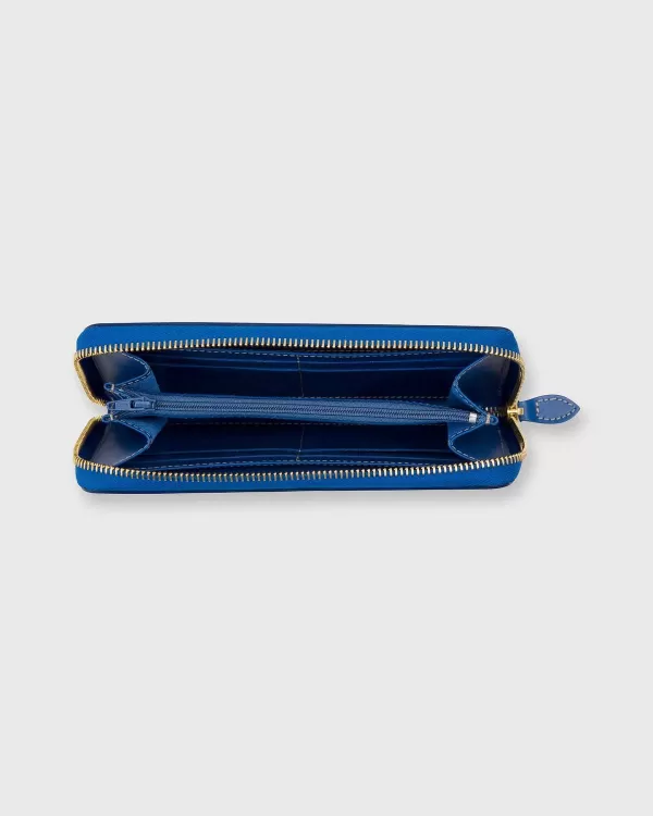 Fashion Ann Mashburn Zip Wallet Cobalt Leather
