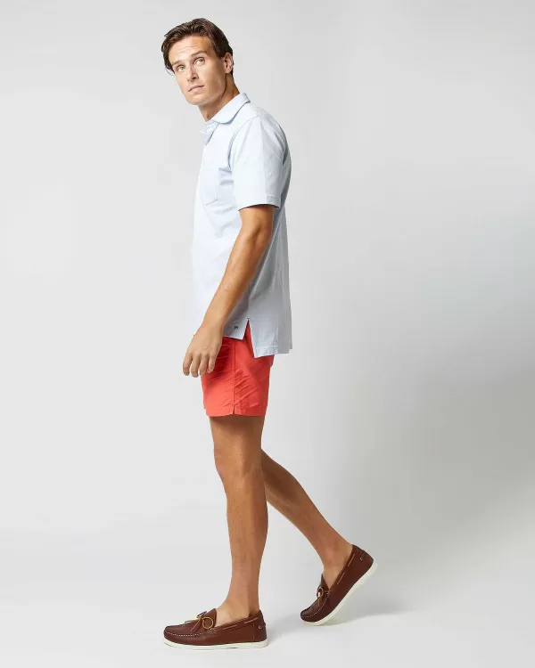 Fashion Sid Mashburn Zip-Front Mid-Length Swim Short Coral Nylon